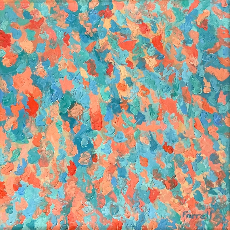Turquoise and Coral by artist Sandra Farrell
